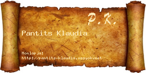 Pantits Klaudia névjegykártya